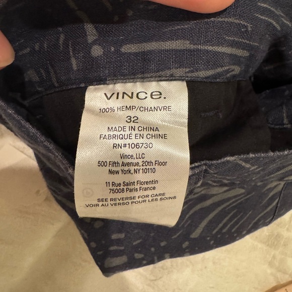 Vince Griffith Slim Fit Palm Print All Hemp Shorts in Coastal - Picture 5 of 8